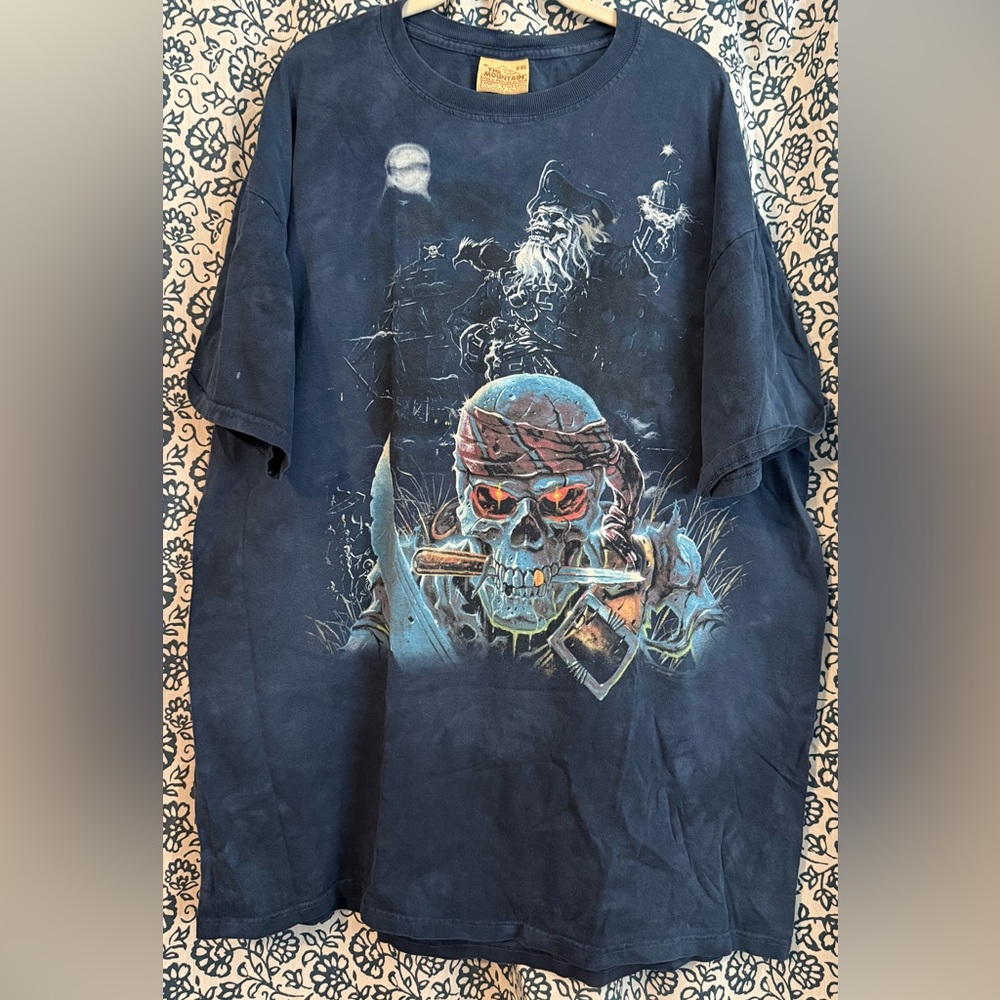 The Mountain Blue Pirate Skull Men's Shirt
